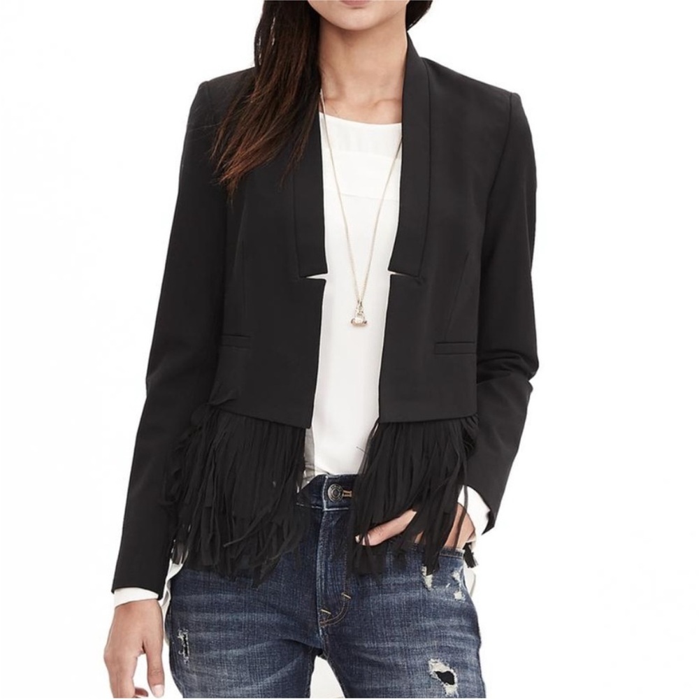 Banana republic blazer with fringe